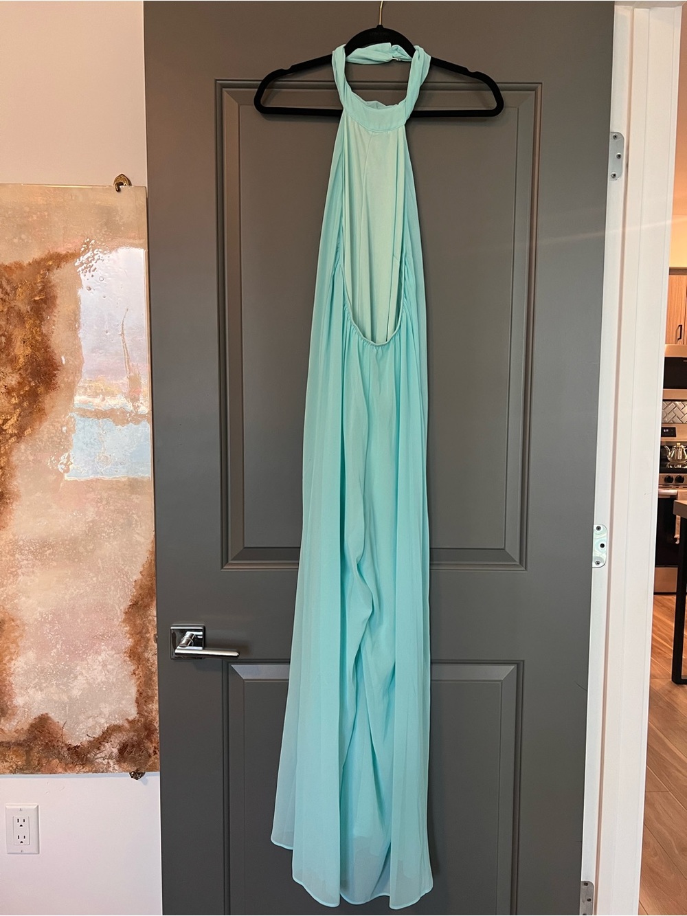 Light Aqua Wide-Leg Jumpsuit - Picture 3 of 3